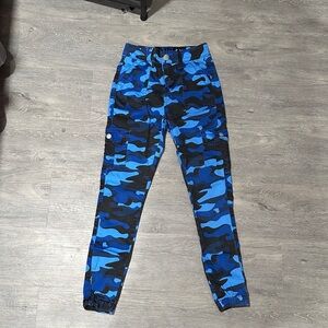 VIP Blue and Black Camo Skinny Jeans